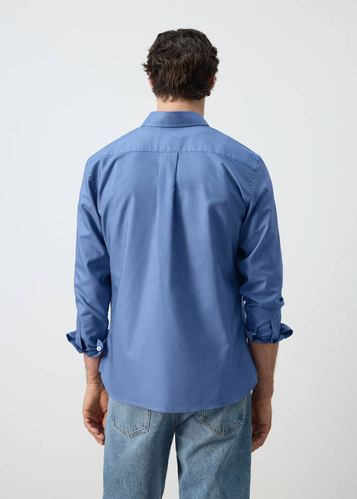 Lightweight Oxford shirt 100% cotton regular fit — Ink Blue