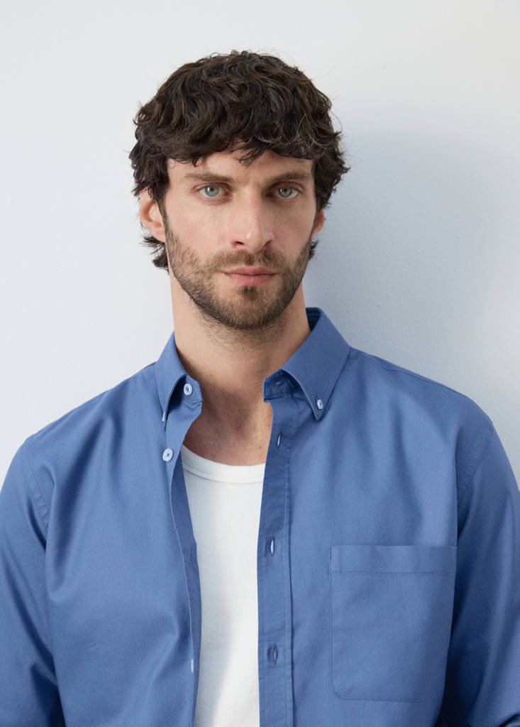 Lightweight Oxford shirt 100% cotton regular fit — Ink Blue