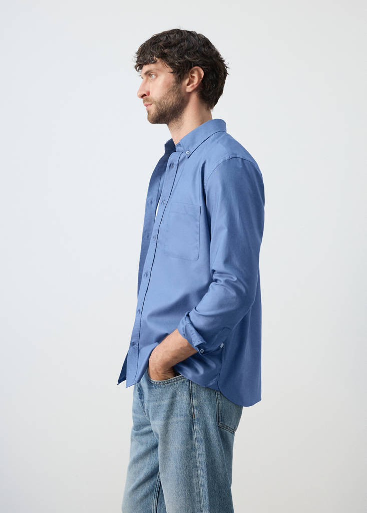 Lightweight Oxford shirt 100% cotton regular fit — Ink Blue