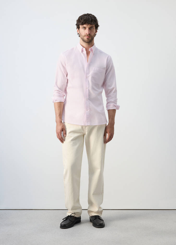 Lightweight Oxford shirt 100% cotton regular fit — Pastel Pink