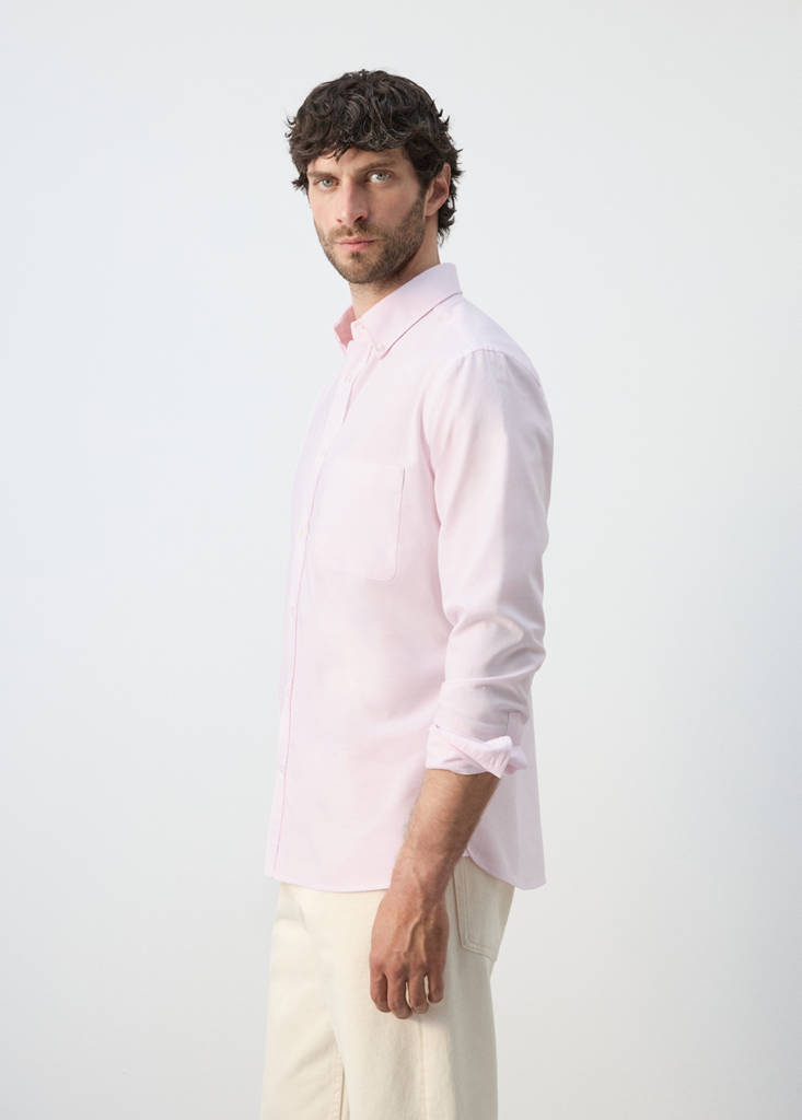 Lightweight Oxford shirt 100% cotton regular fit — Pastel Pink