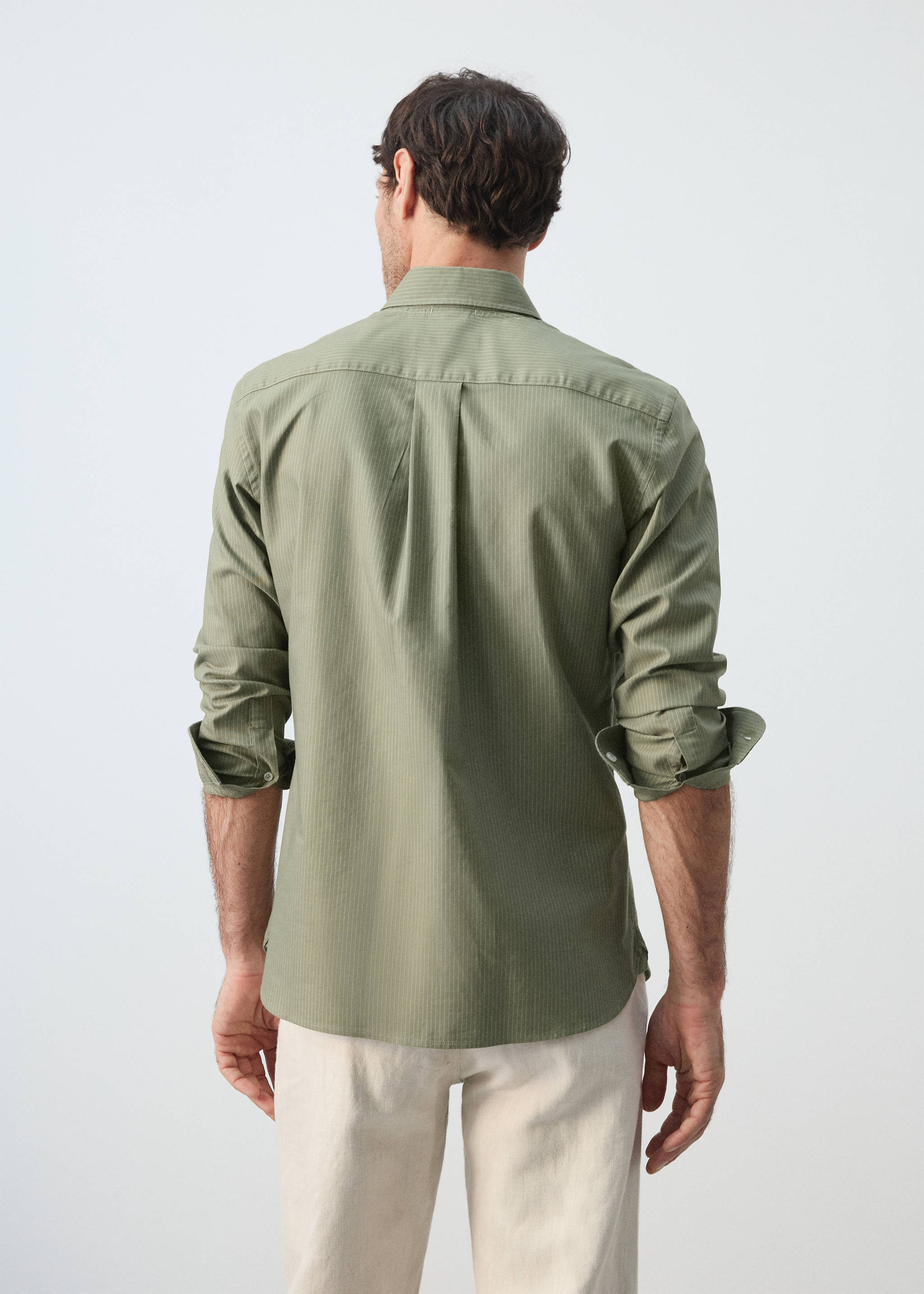 Camisa Oxford regular fit 100% cotó ratlles - Revers de l'article