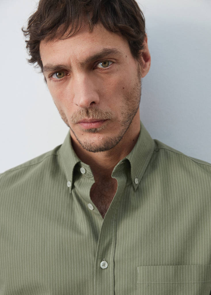Oxford shirt, regular fit, 100% cotton, striped — Green