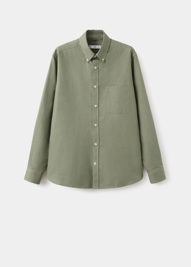 Oxford shirt, regular fit, 100% cotton, striped — Green