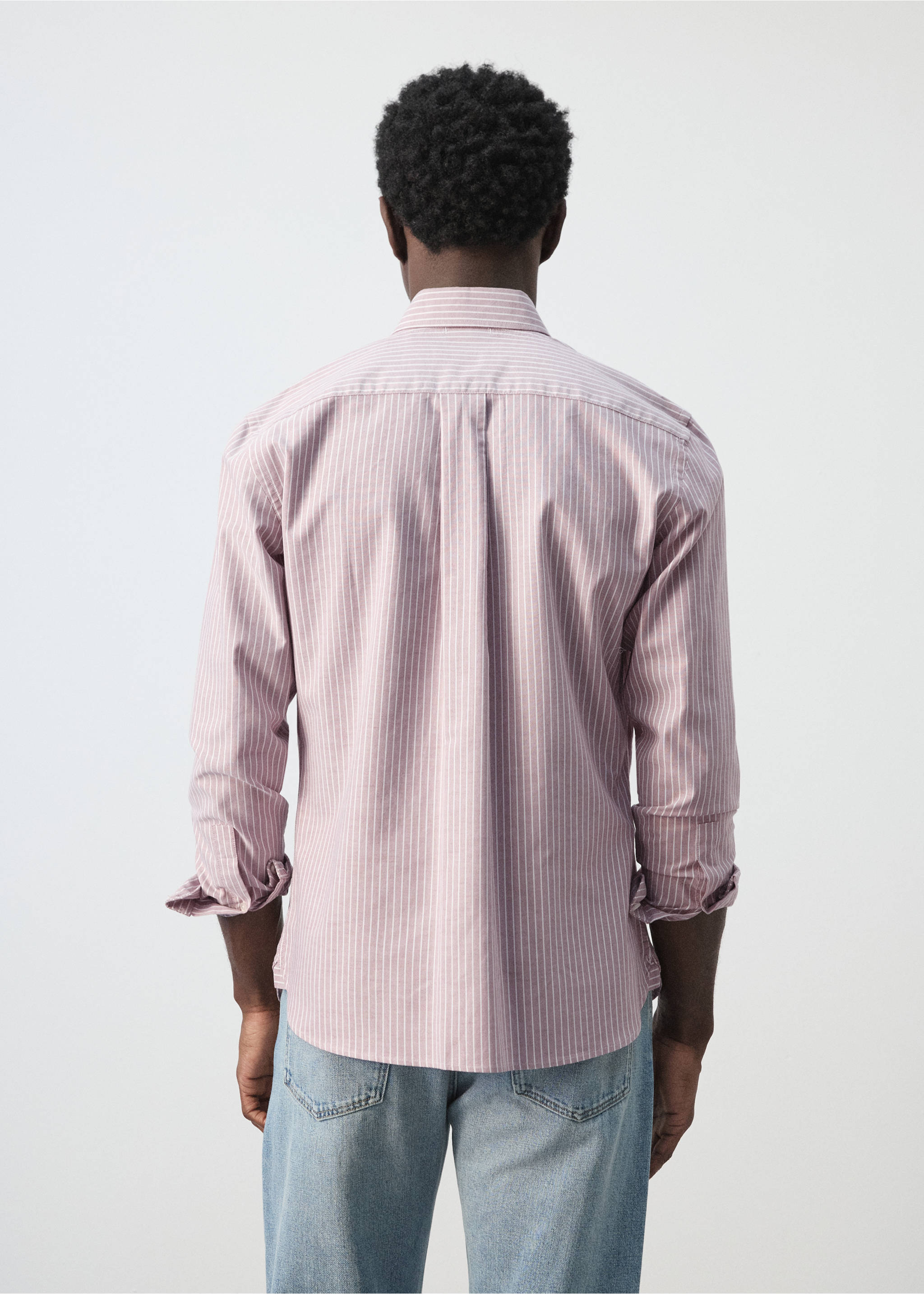 Camisa Oxford regular fit 100% cotó ratlles - Revers de l'article, Cirera. Ref: 27055947-00.