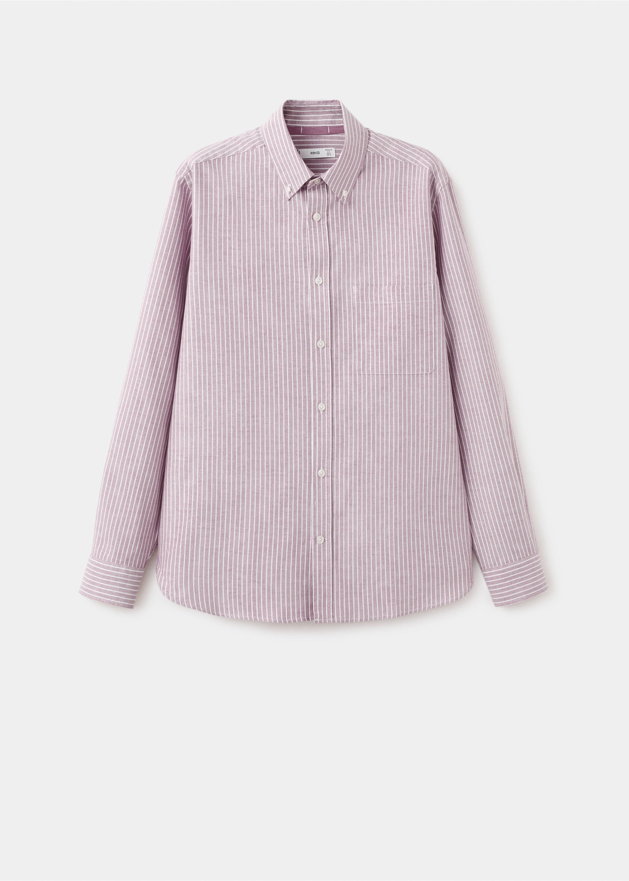 Oxford shirt, regular fit, 100% cotton, striped - Article without model, Cherry. Ref: 27055947-00.