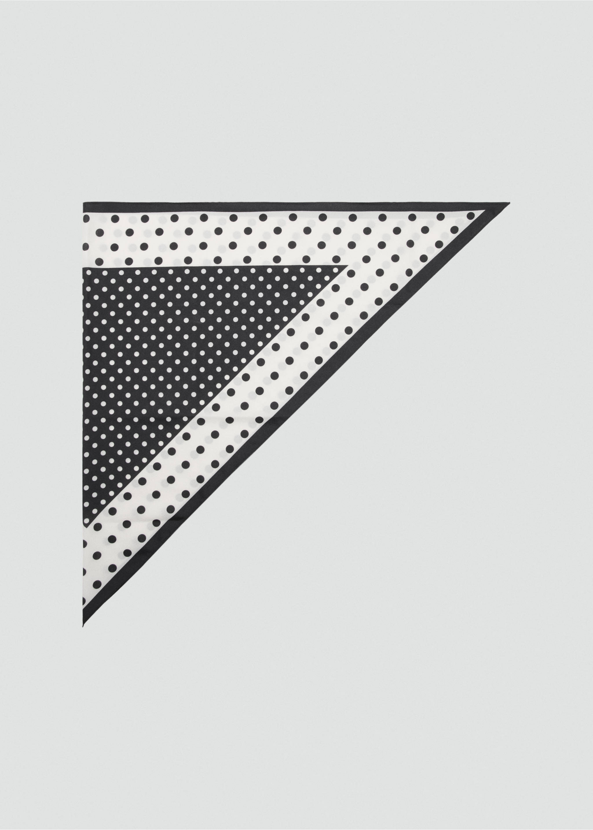 Satin check-print scarf - Article without model, Black. Ref: 27055951-00.