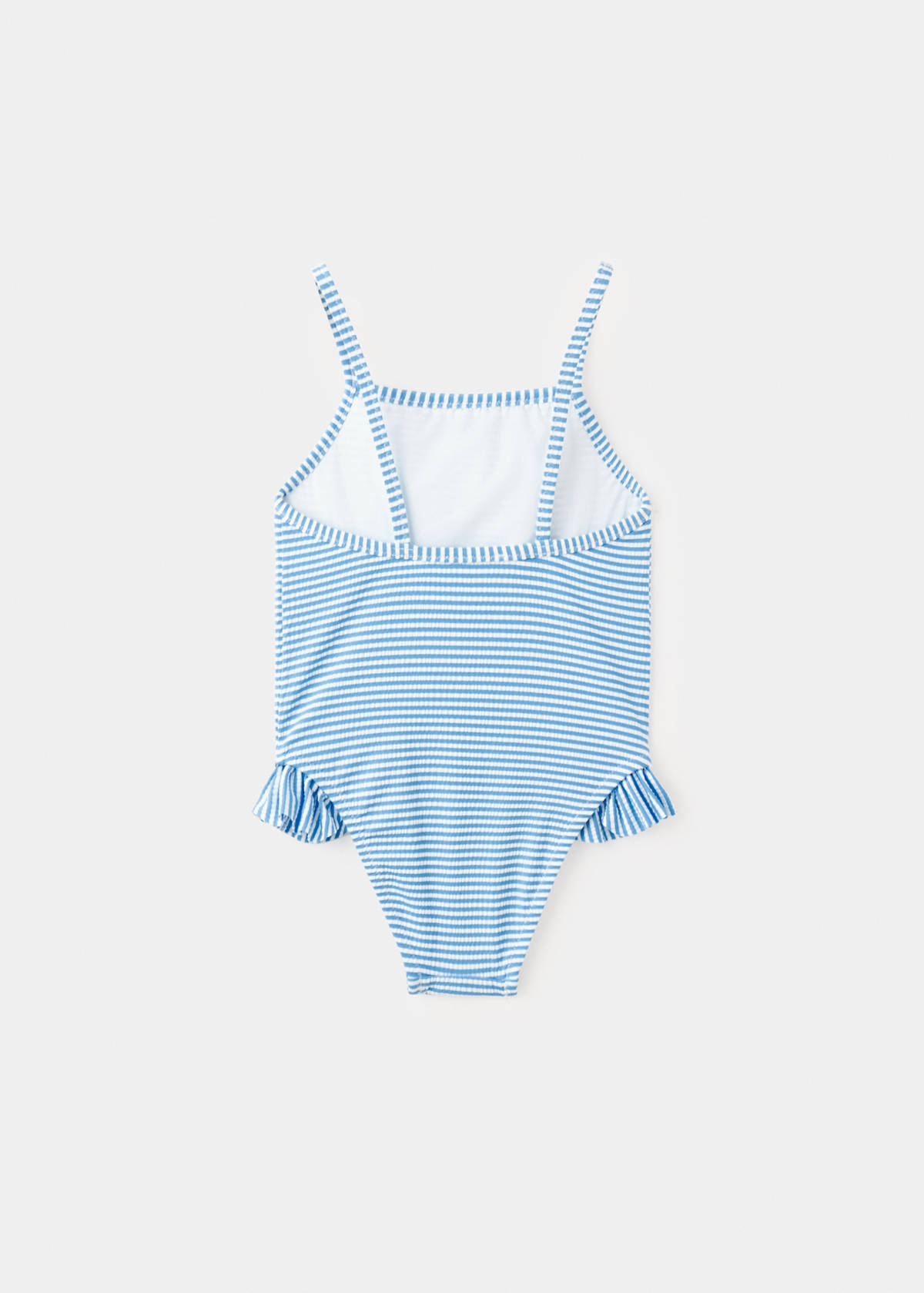Ruffled striped swimsuit — Blue