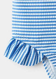 Ruffled striped swimsuit — Blue 5