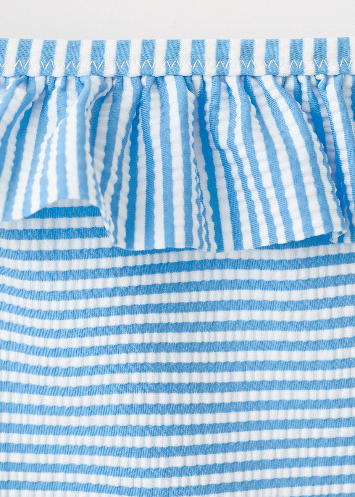 Ruffled striped swimsuit — Blue