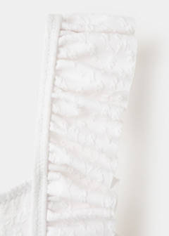 Ruffled floral textured bikini — White 2