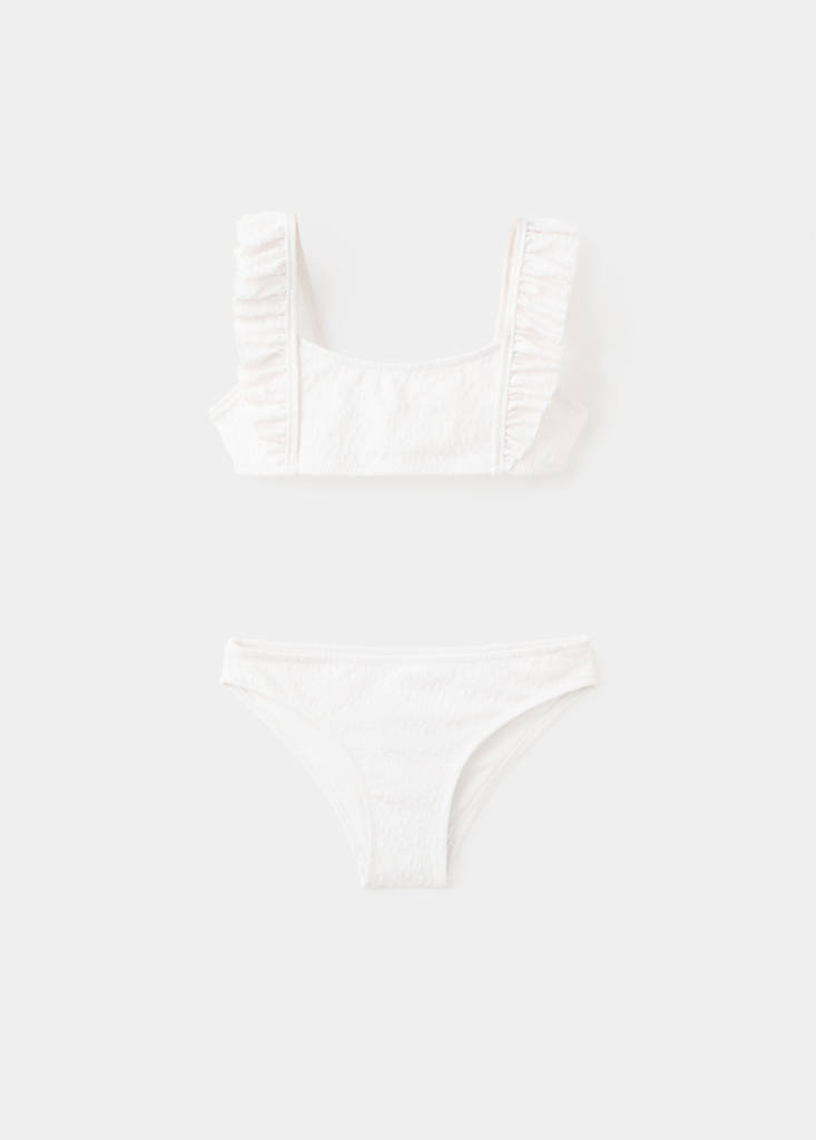 Bikini volantes relieve flores