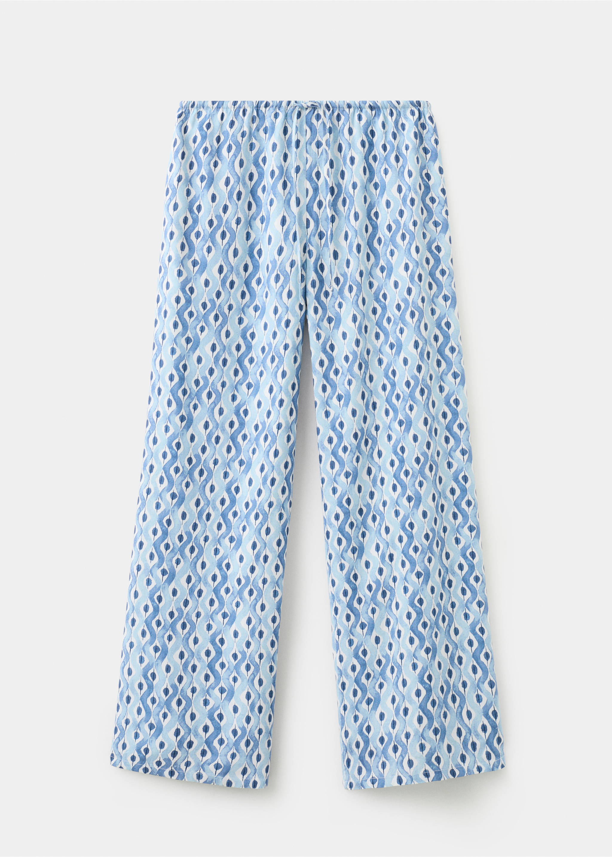 Flowy printed trousers - Article without model, Sky Blue. Ref: 27055957-00.