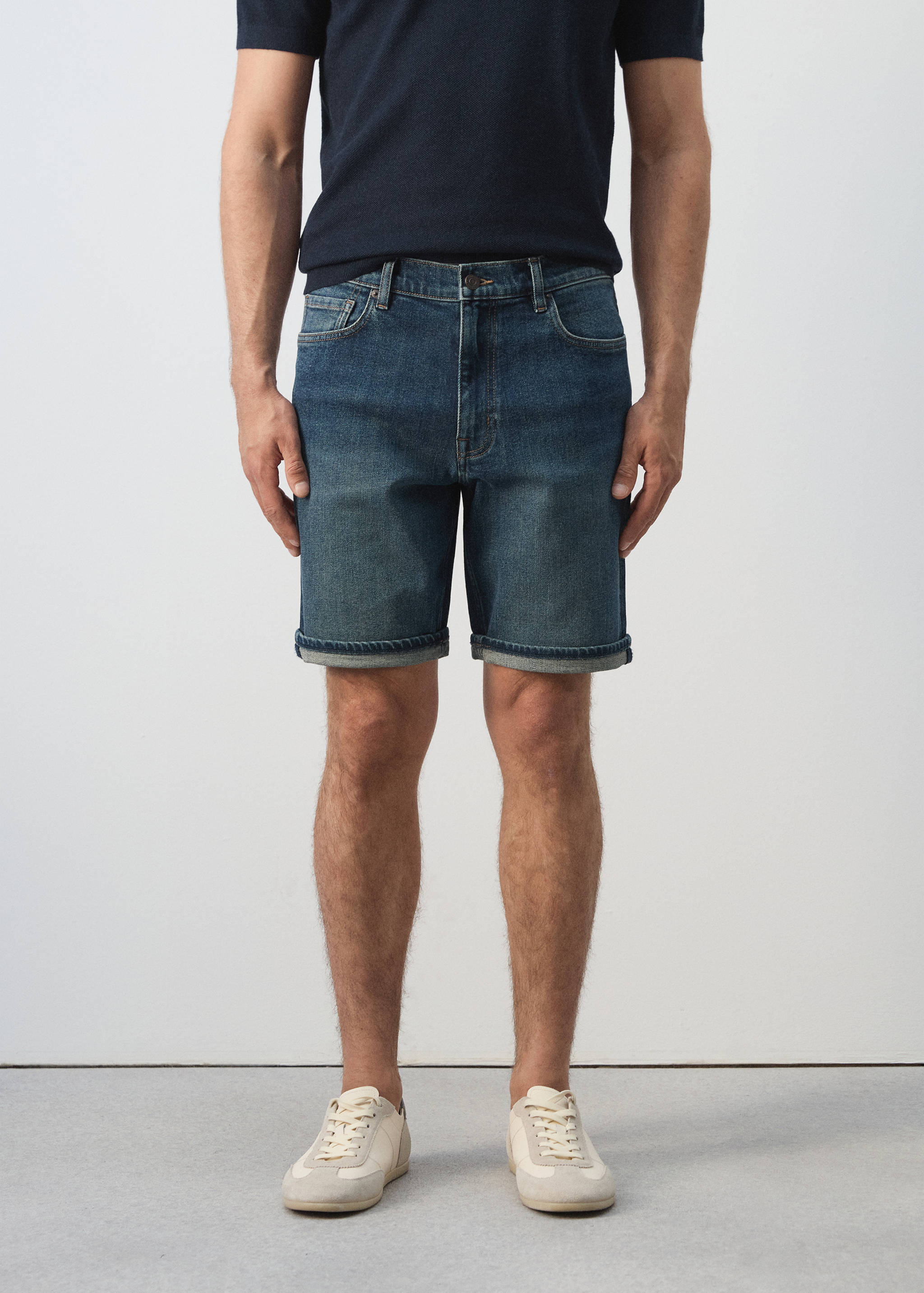 Bermudas vaqueras slim fit - Plano medio