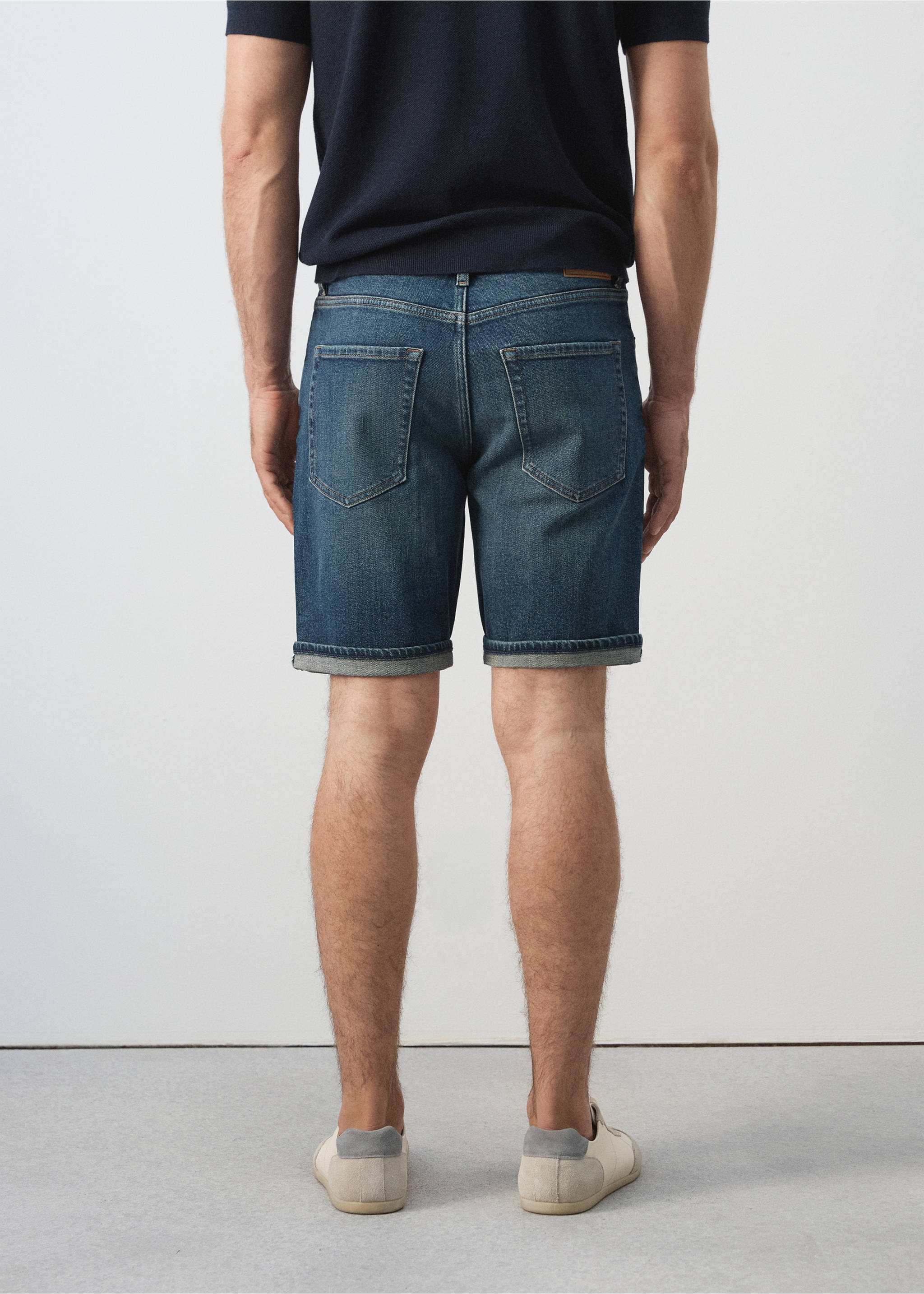 Bermudas vaqueras slim fit - Reverso del artículo, Azul oscuro. Ref: 27055959-00.