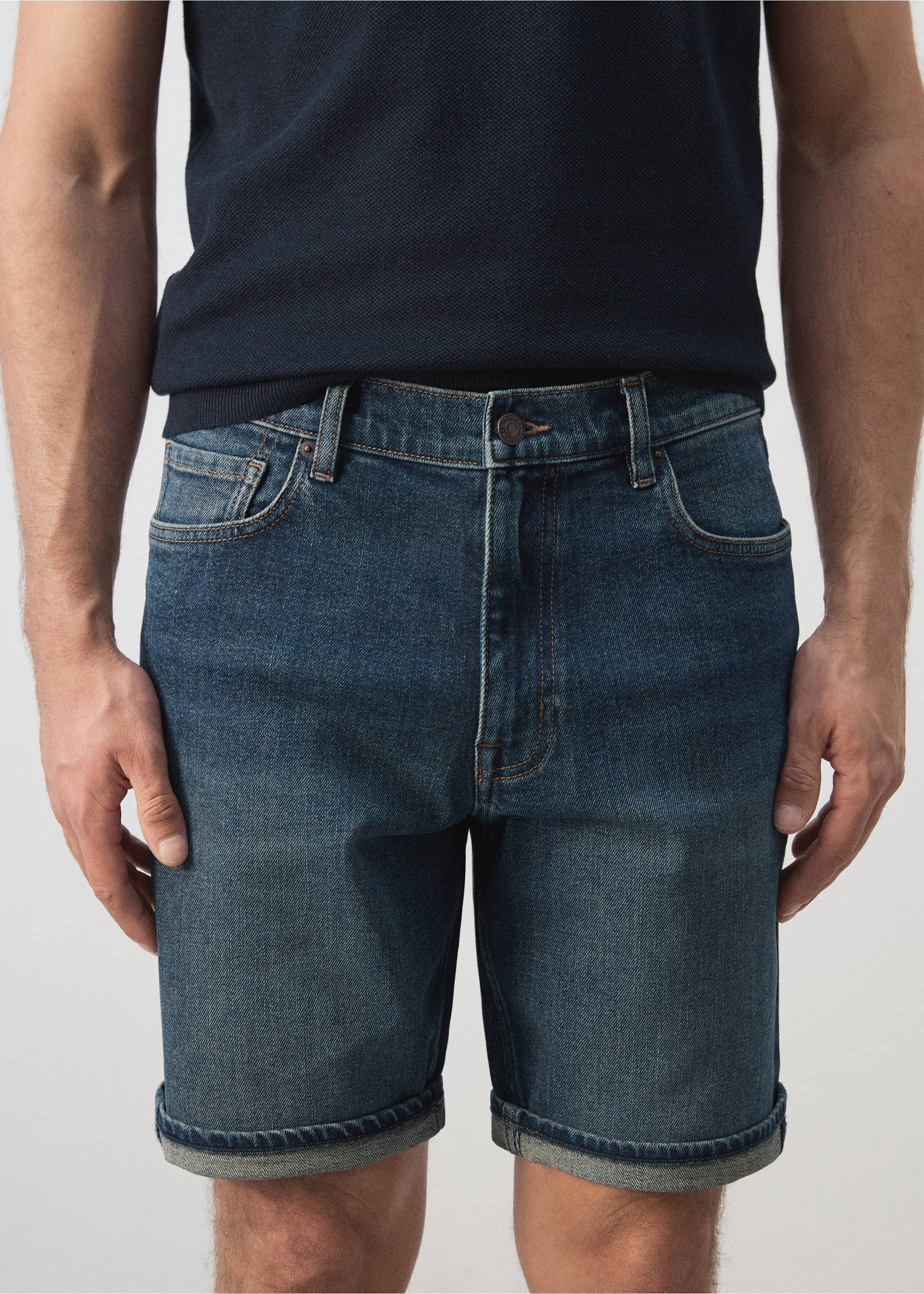 Bermudas vaqueras slim fit - Detalle del artículo 1, Azul oscuro. Ref: 27055959-00.