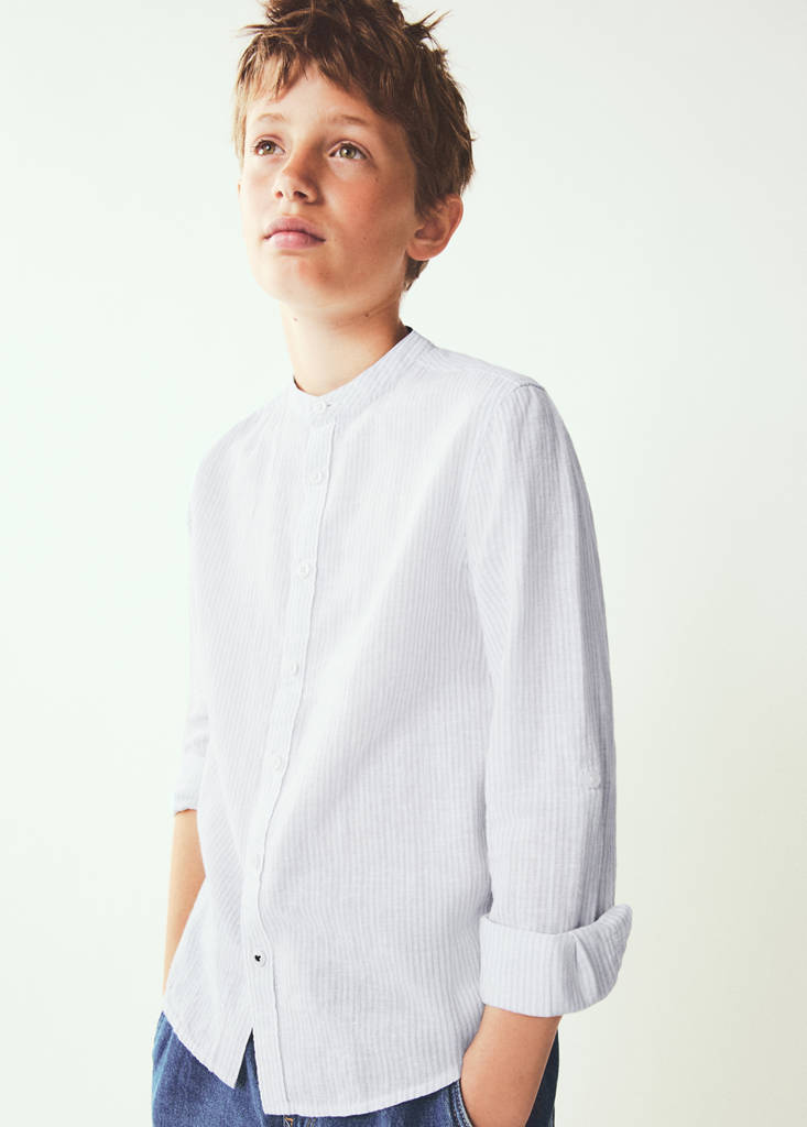 Camisa lino rayas