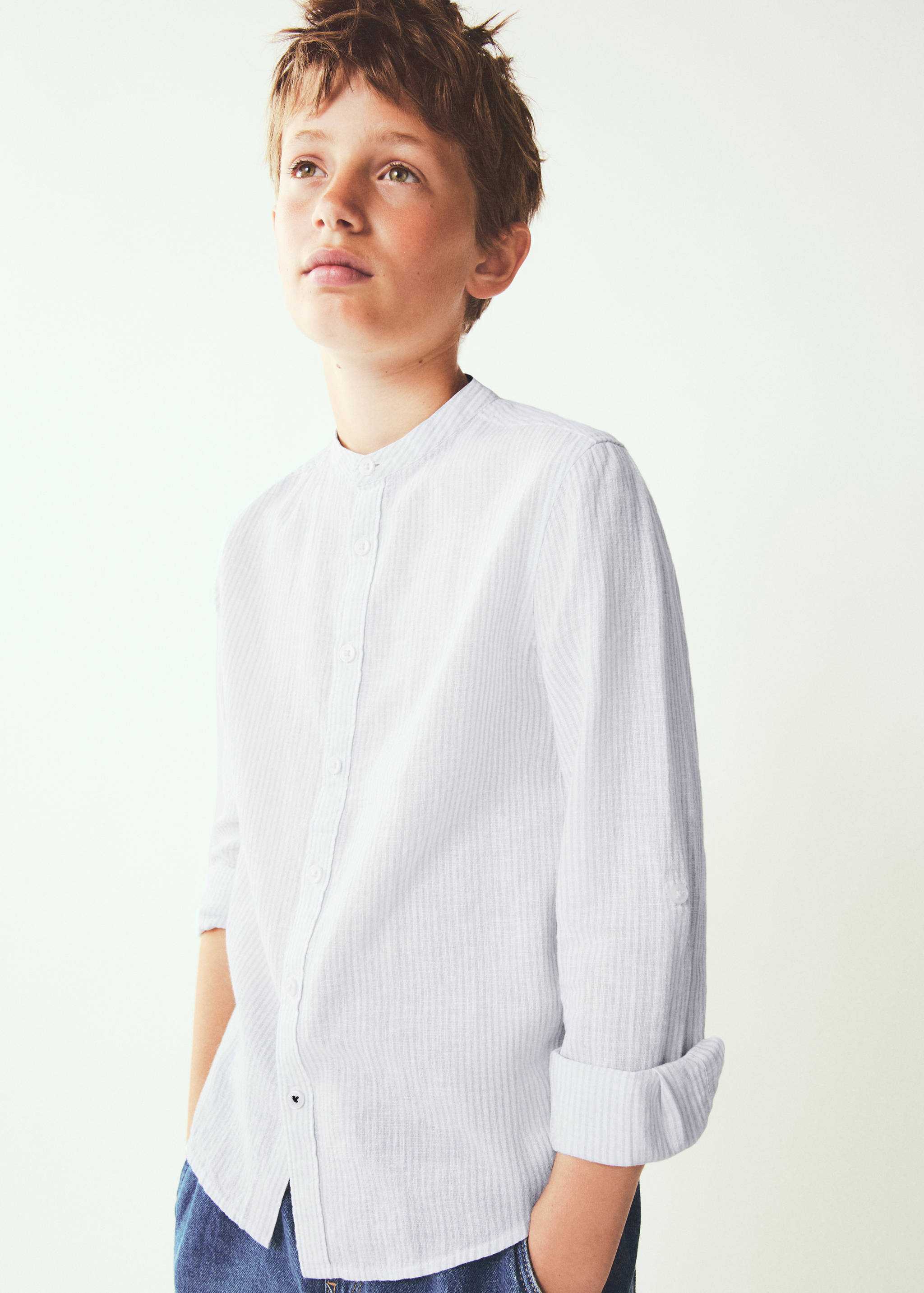 Camisa lino rayas - Plano general