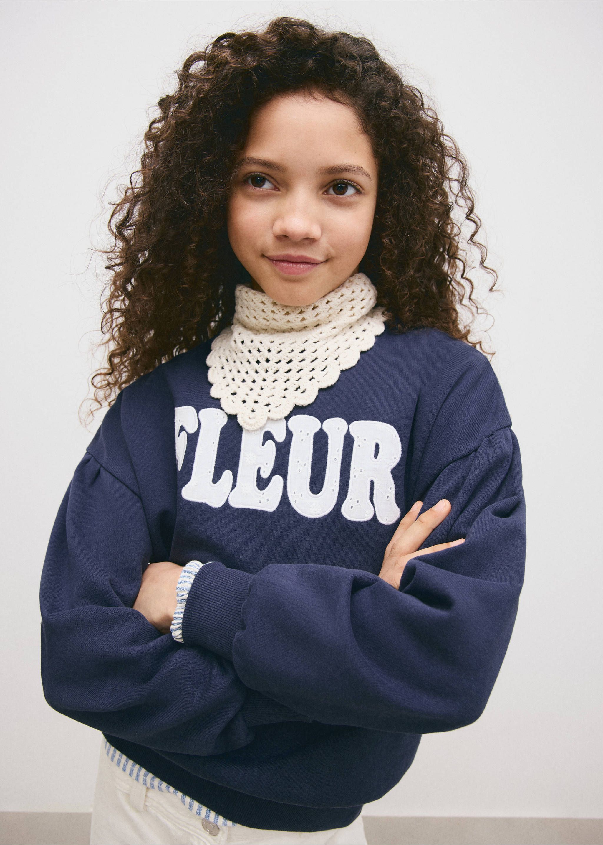 Cotton sweatshirt with embroidered text - General plane, Navy. Ref: 27055961-00.