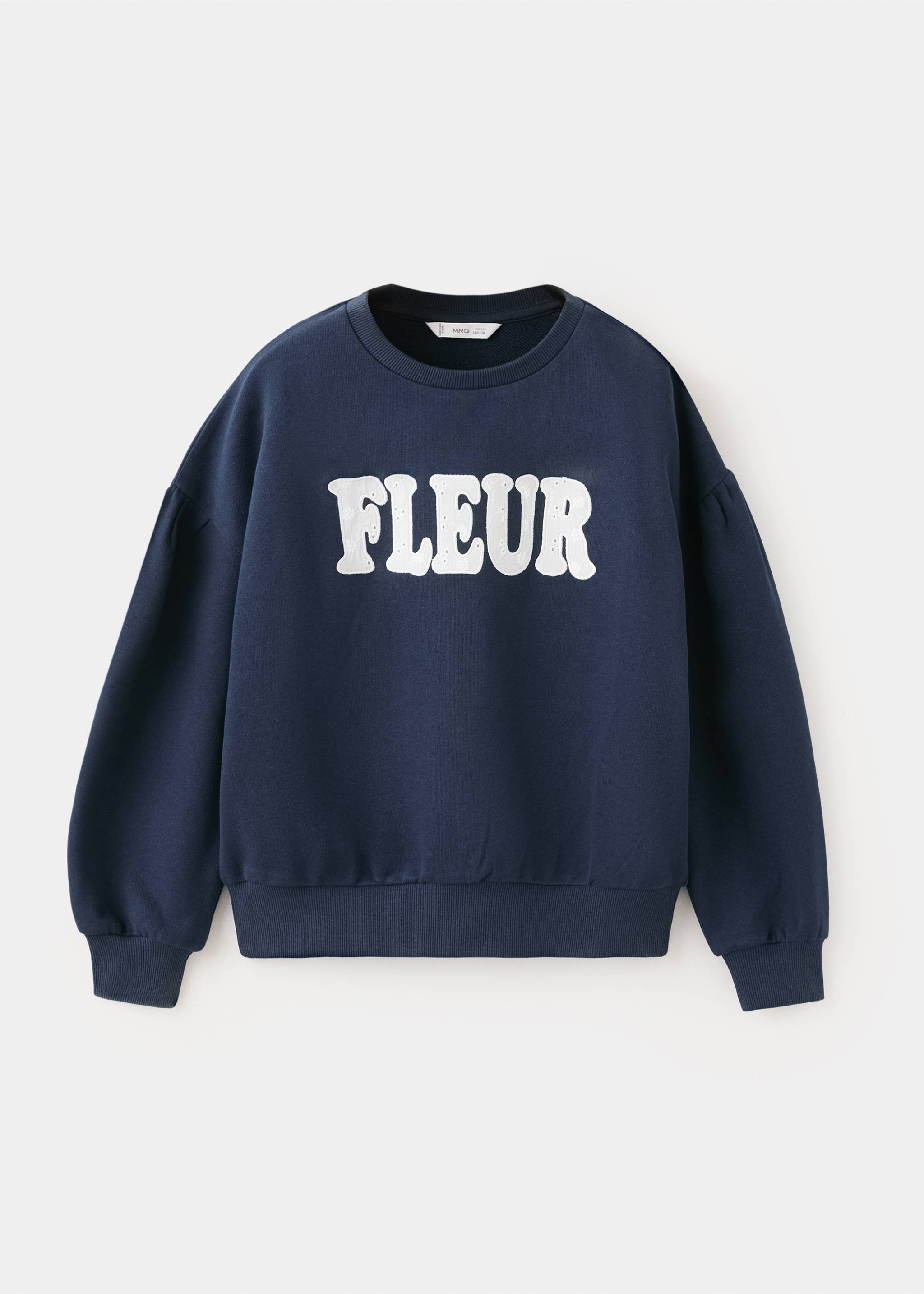 Cotton sweatshirt with embroidered text - Article without model, Navy. Ref: 27055961-00.