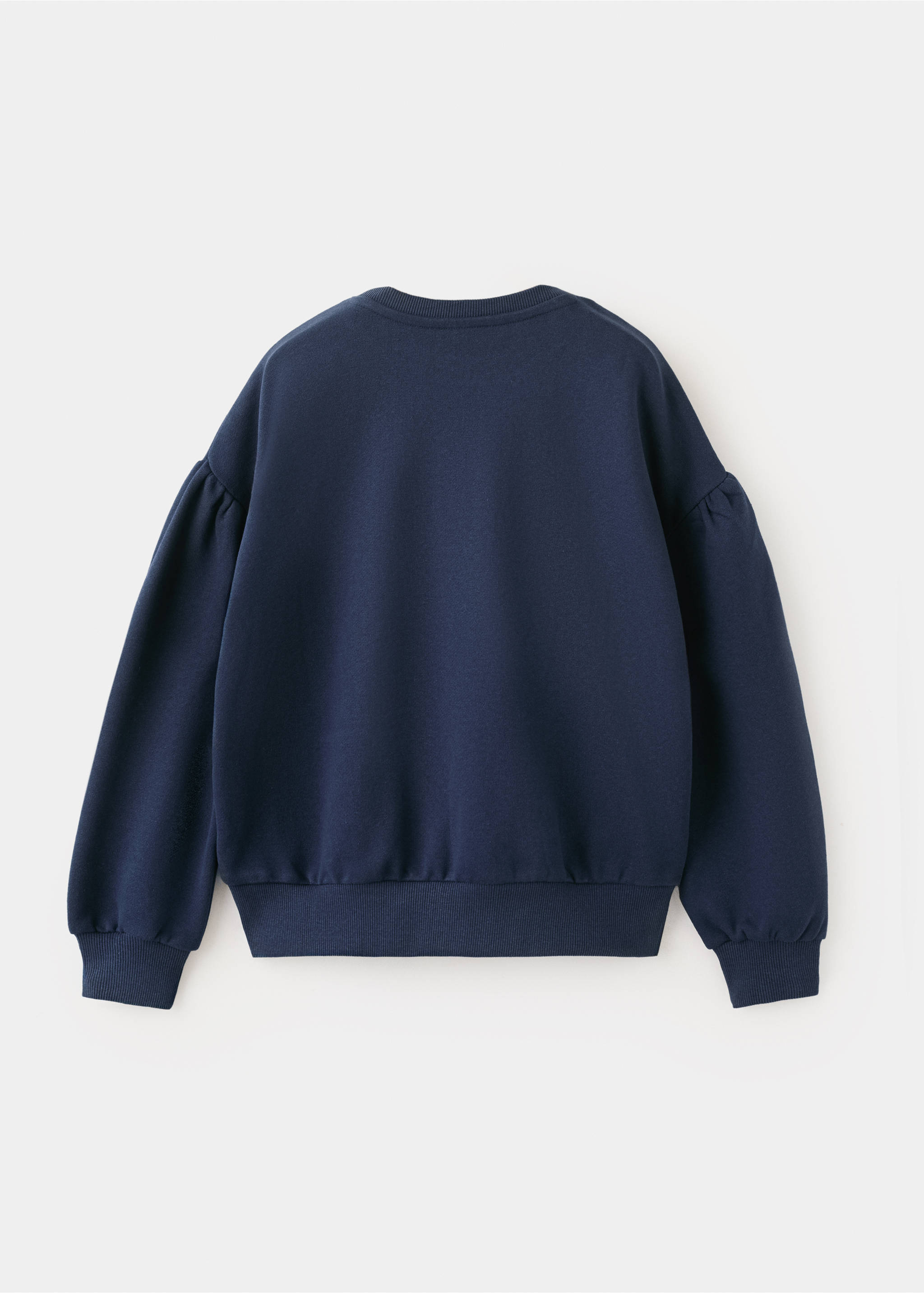 Cotton sweatshirt with embroidered text - Reverse of the article, Navy. Ref: 27055961-00.