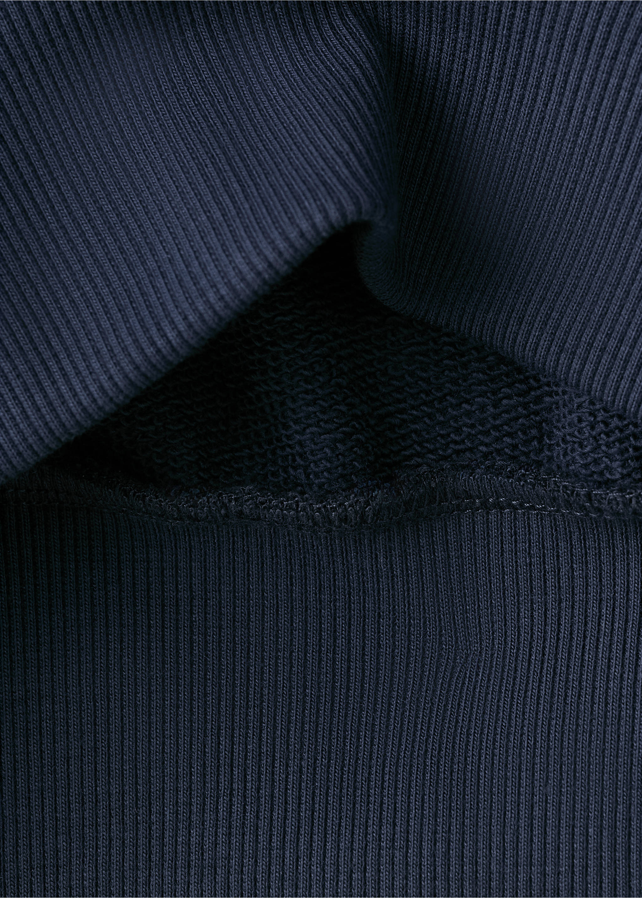 Cotton sweatshirt with embroidered text - Details of the article 0, Navy. Ref: 27055961-00.