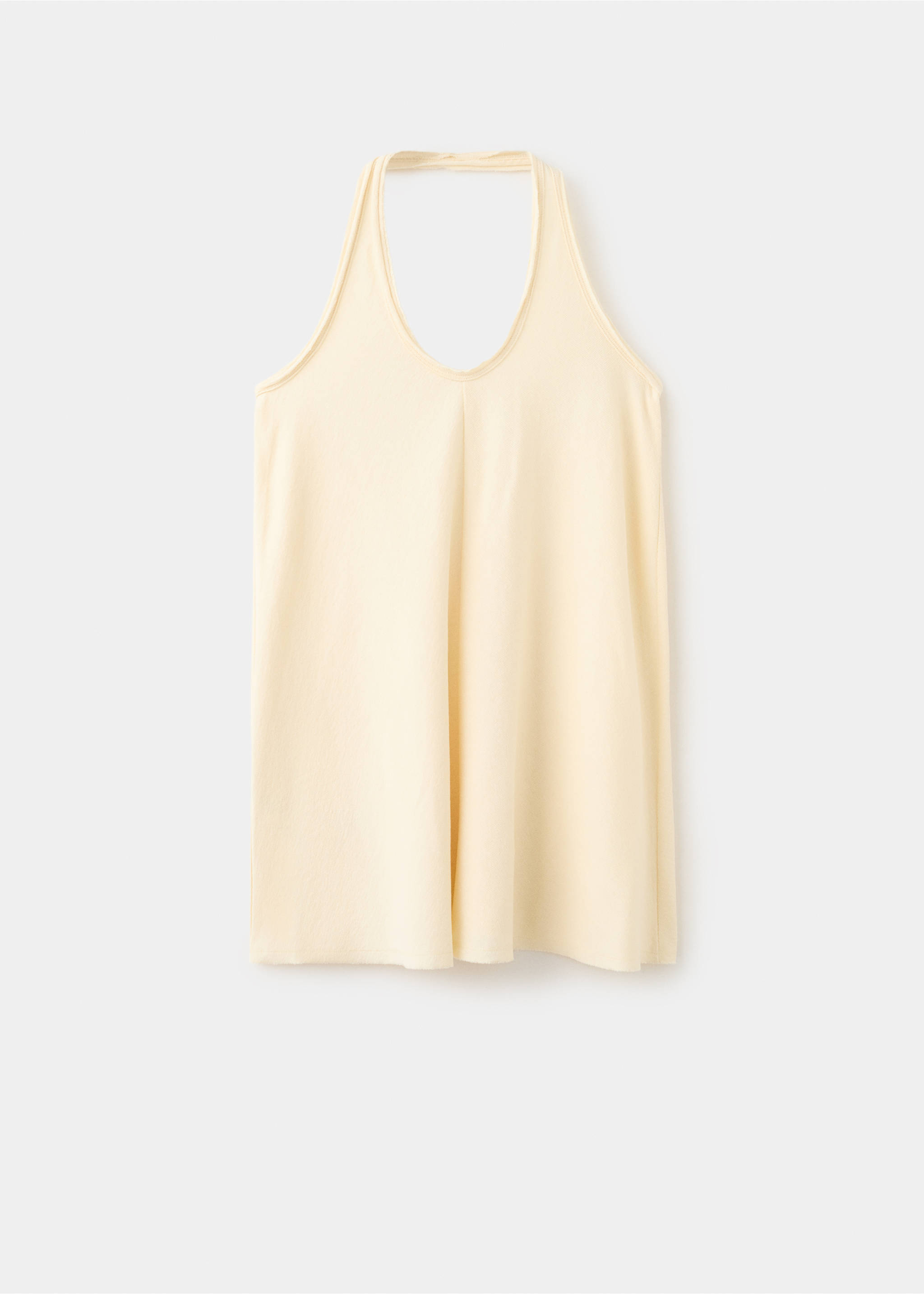Short halter-neck dress - Article without model, Pastel Yellow. Ref: 27055962-00.