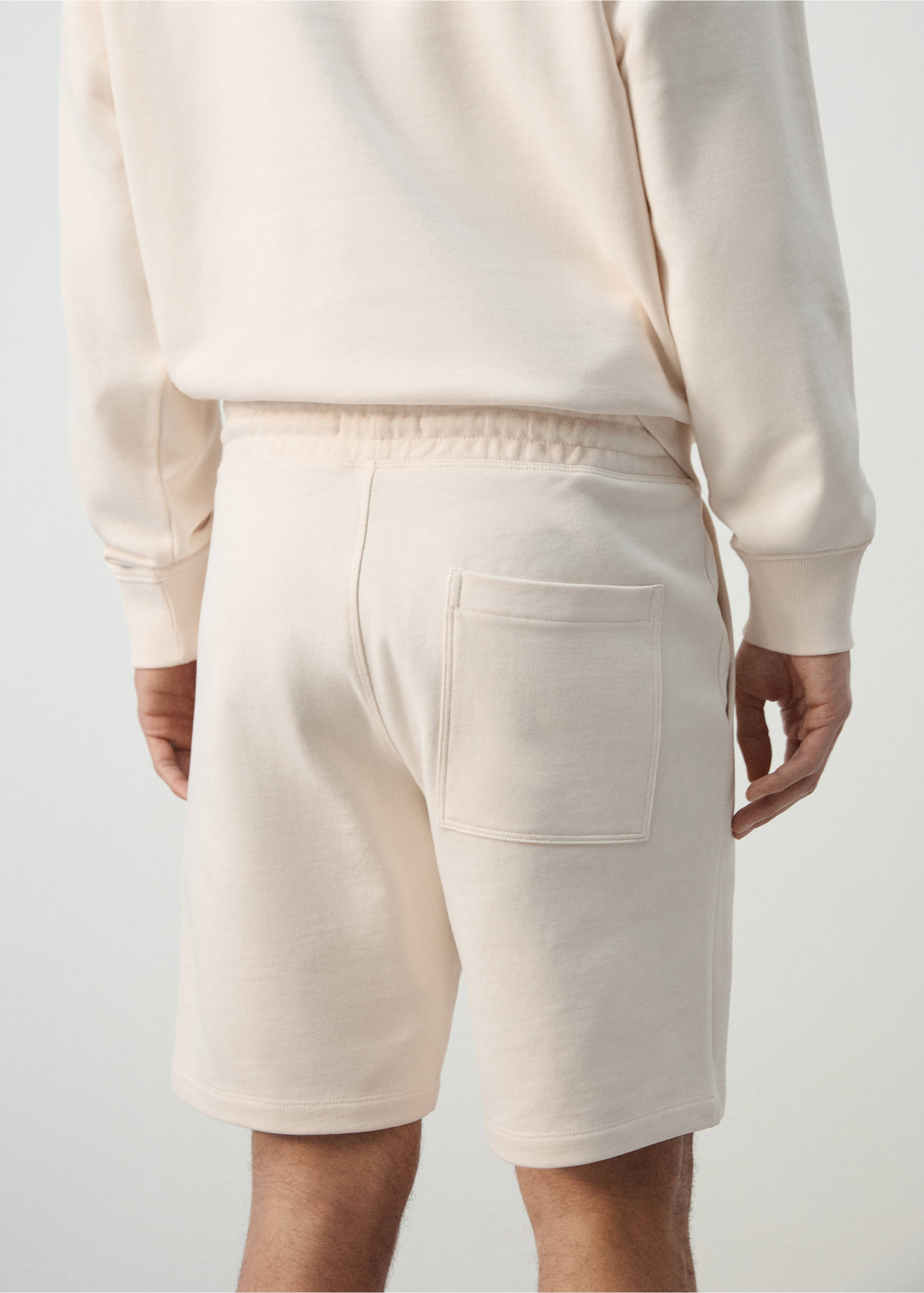 Bermuda jogger 100 % coton - Détail de l'article 6, Écru. Ref: 27055964-00.