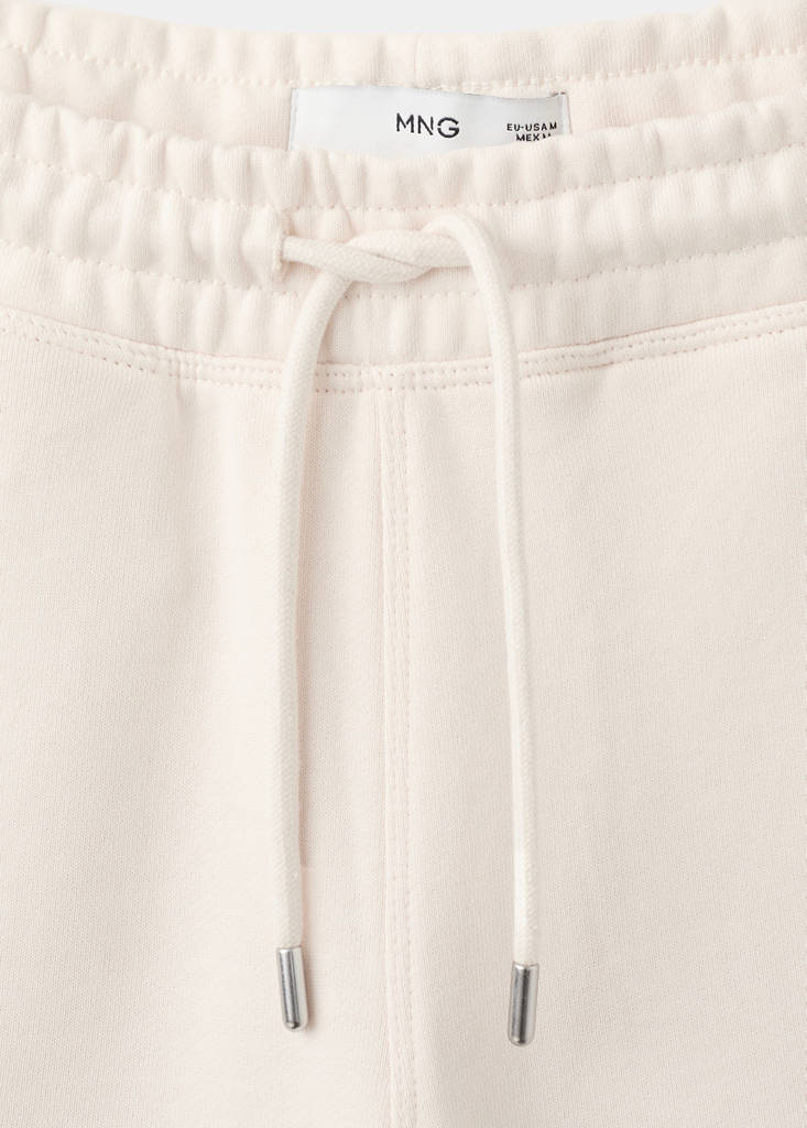 Jogger-Bermudas aus 100 % Baumwolle — Ecru