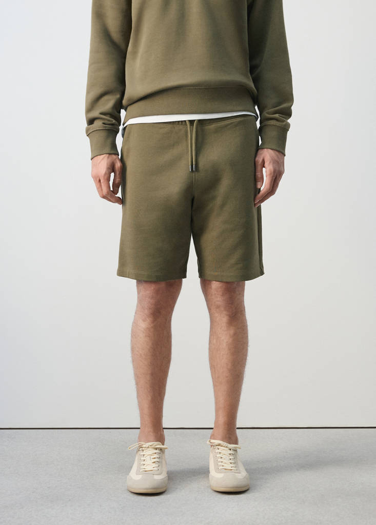 Jogger-Bermudas aus 100 % Baumwolle — Dunkelgrün