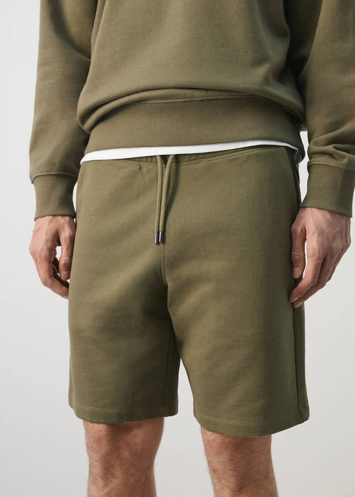 Jogger-Bermudas aus 100 % Baumwolle — Dunkelgrün