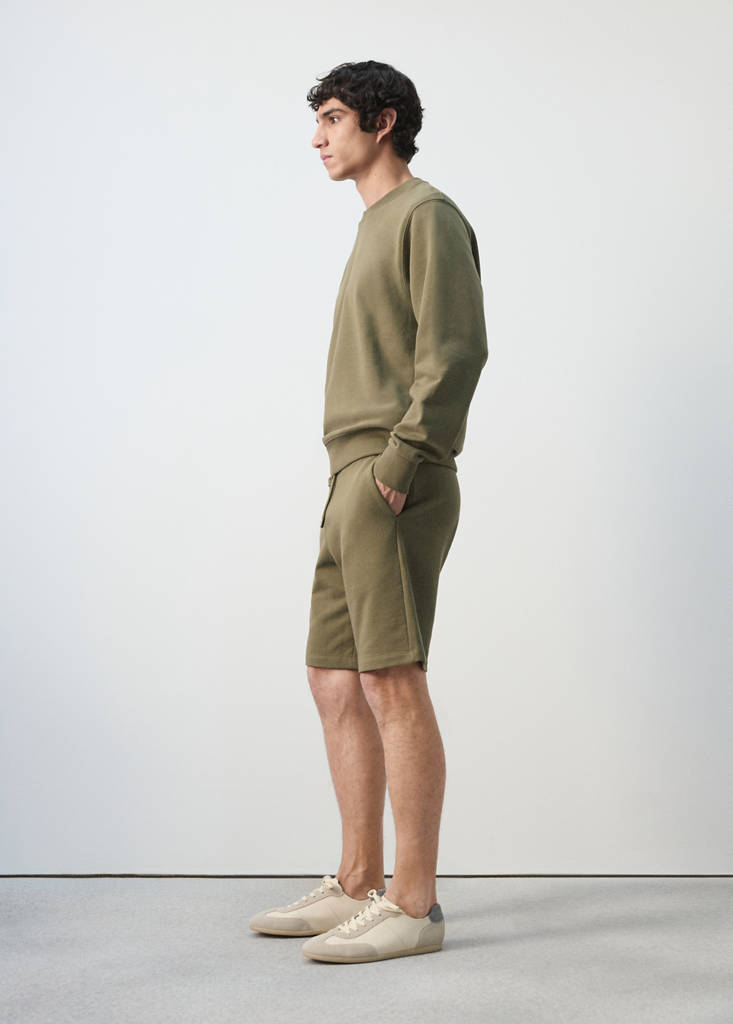 Jogger-Bermudas aus 100 % Baumwolle — Dunkelgrün