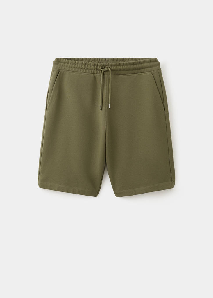 Jogger-Bermudas aus 100 % Baumwolle — Dunkelgrün