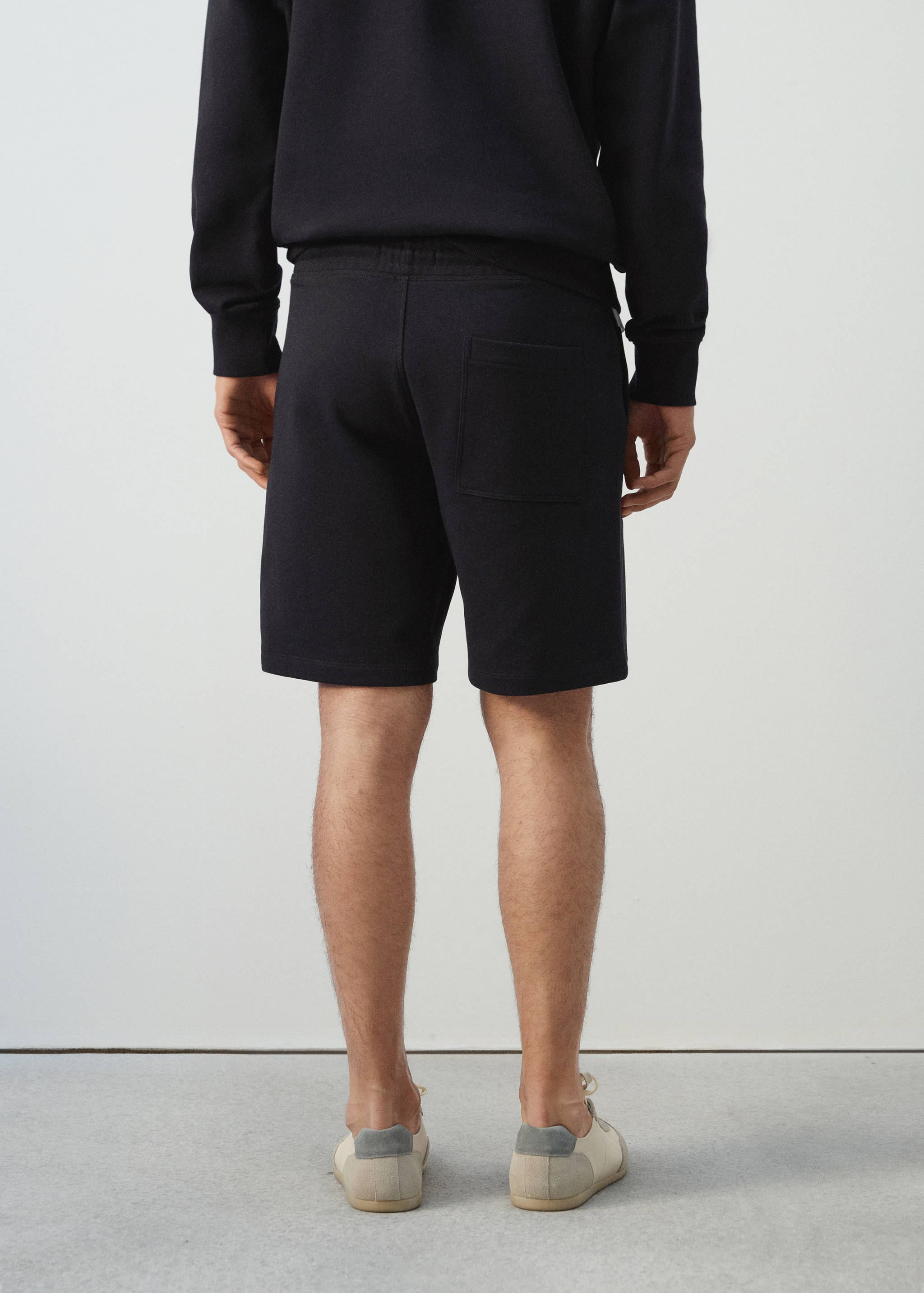 Bermudas jogger 100% algodón - Reverso del artículo, Azul marino. Ref: 27055964-00.