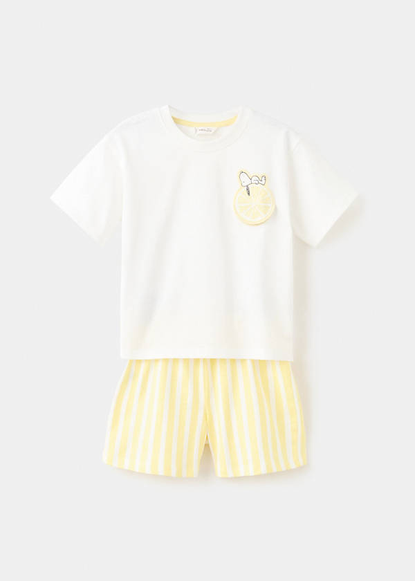 Snoopy short pyjamas — Pastel Yellow
