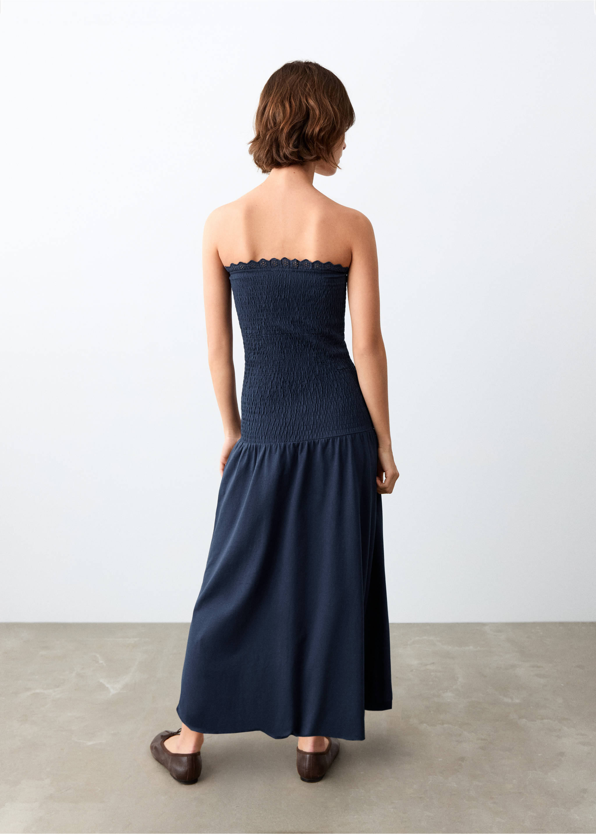 Bandeau-Kleid - Rückseite des Artikels, Marineblau. Ref: 27055967-00.