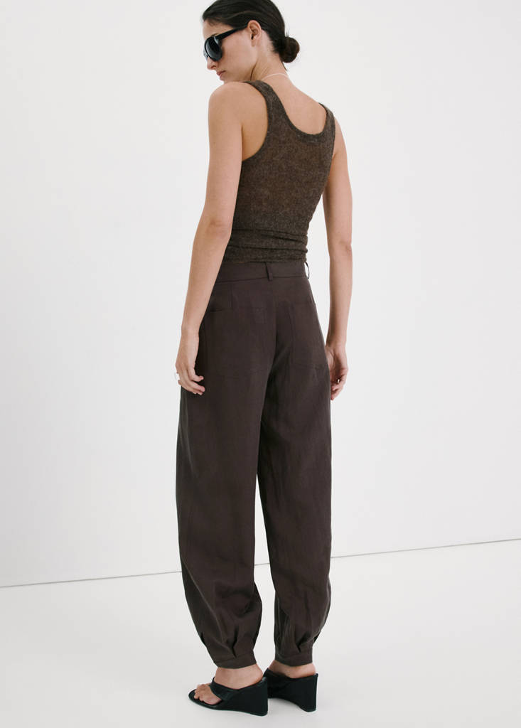 Lyocell harem trousers — Chocolate