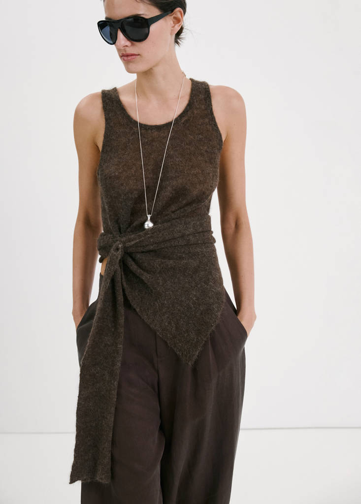Lyocell harem trousers — Chocolate