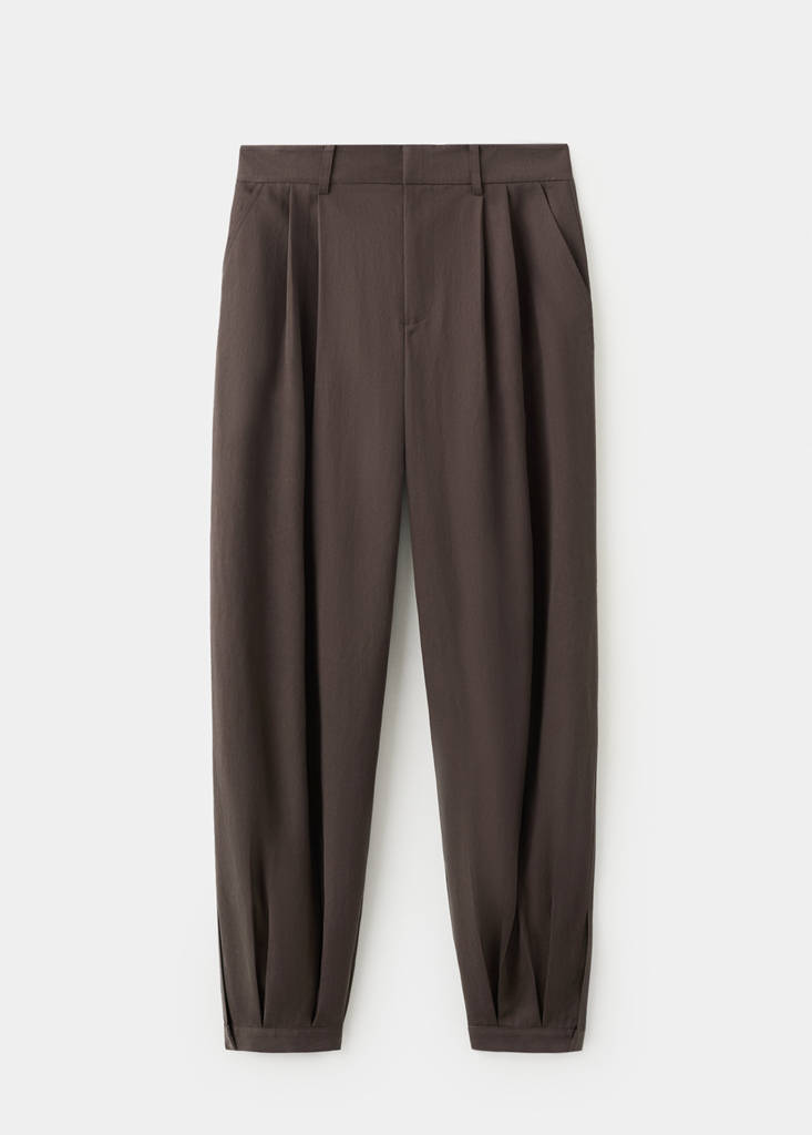 Lyocell harem trousers — Chocolate