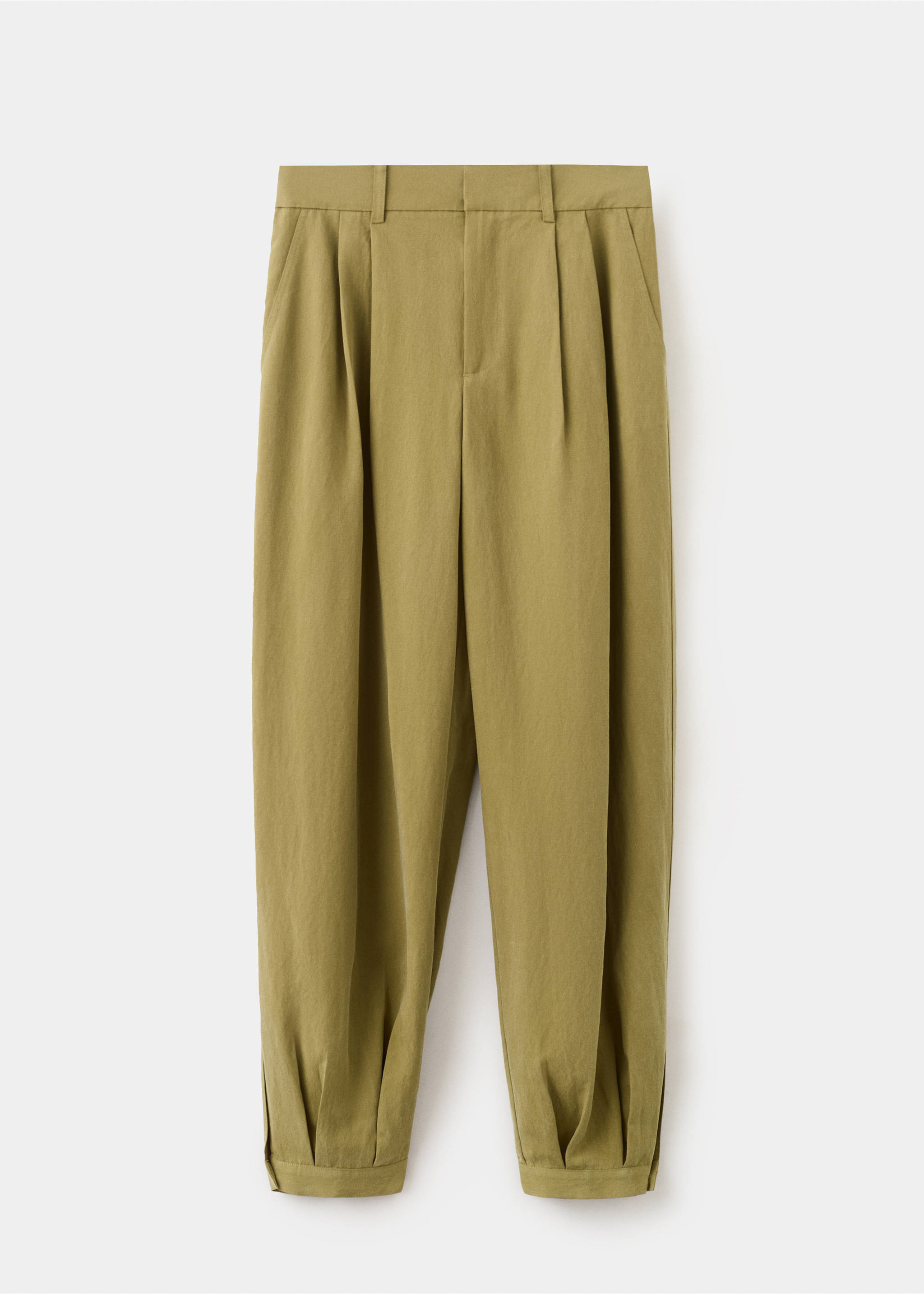 Lyocell harem trousers - Article without model, Khaki. Ref: 27055968-00.