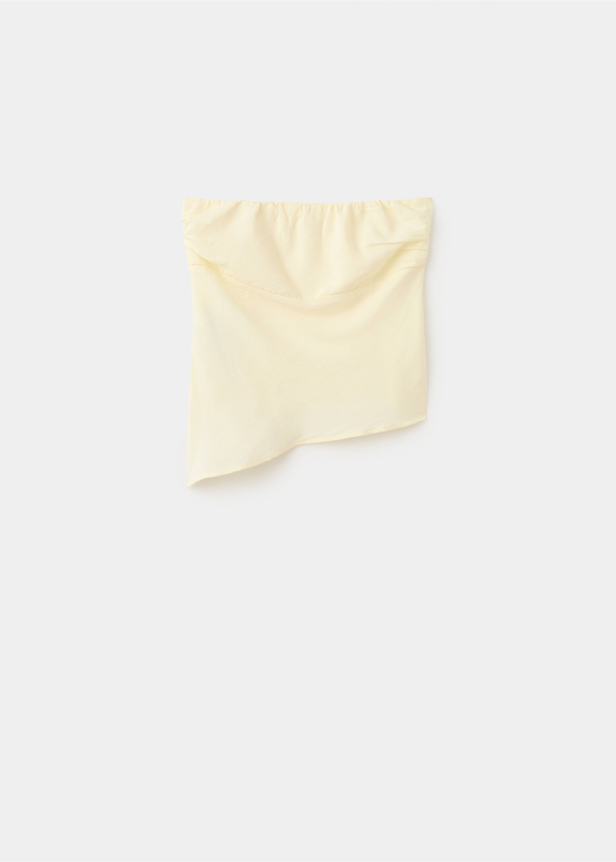 Asymmetric bandeau top - Article without model, Pastel Yellow. Ref: 27055971-00.