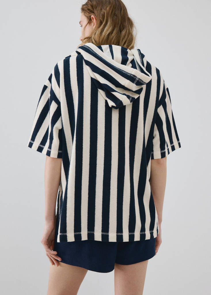 Striped terry cotton sweatshirt — Blue