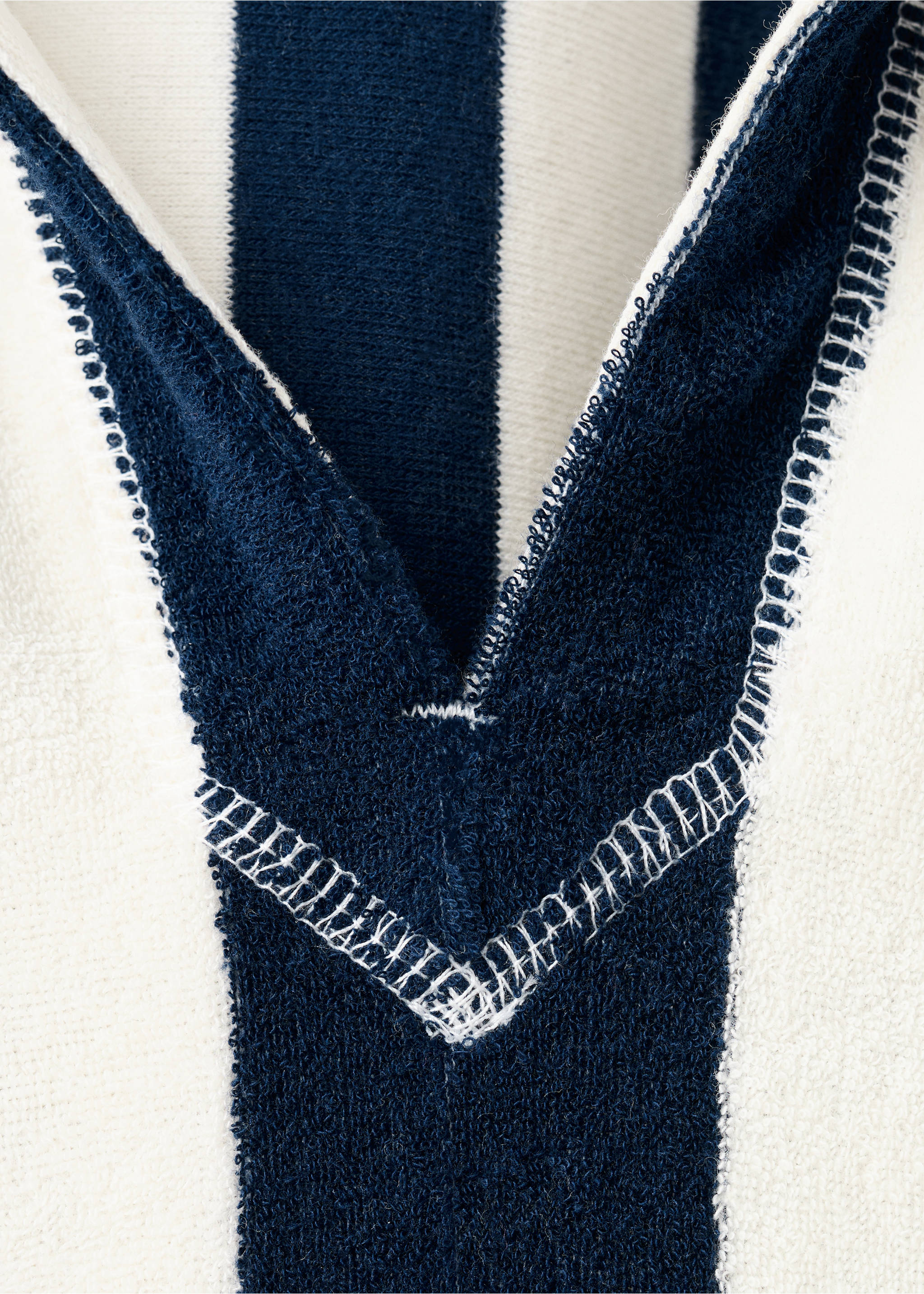 Frottee-Baumwoll-Sweatshirt mit Streifen - Detail des Artikels 8, Blau. Ref: 27055972-00.