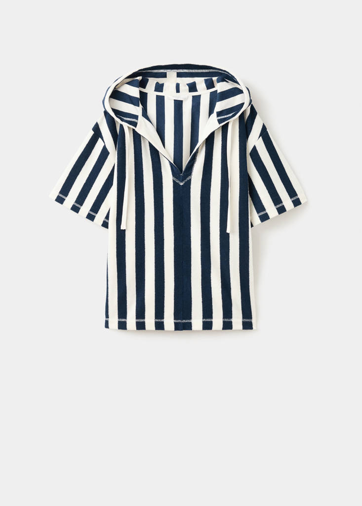 Striped terry cotton sweatshirt — Blue