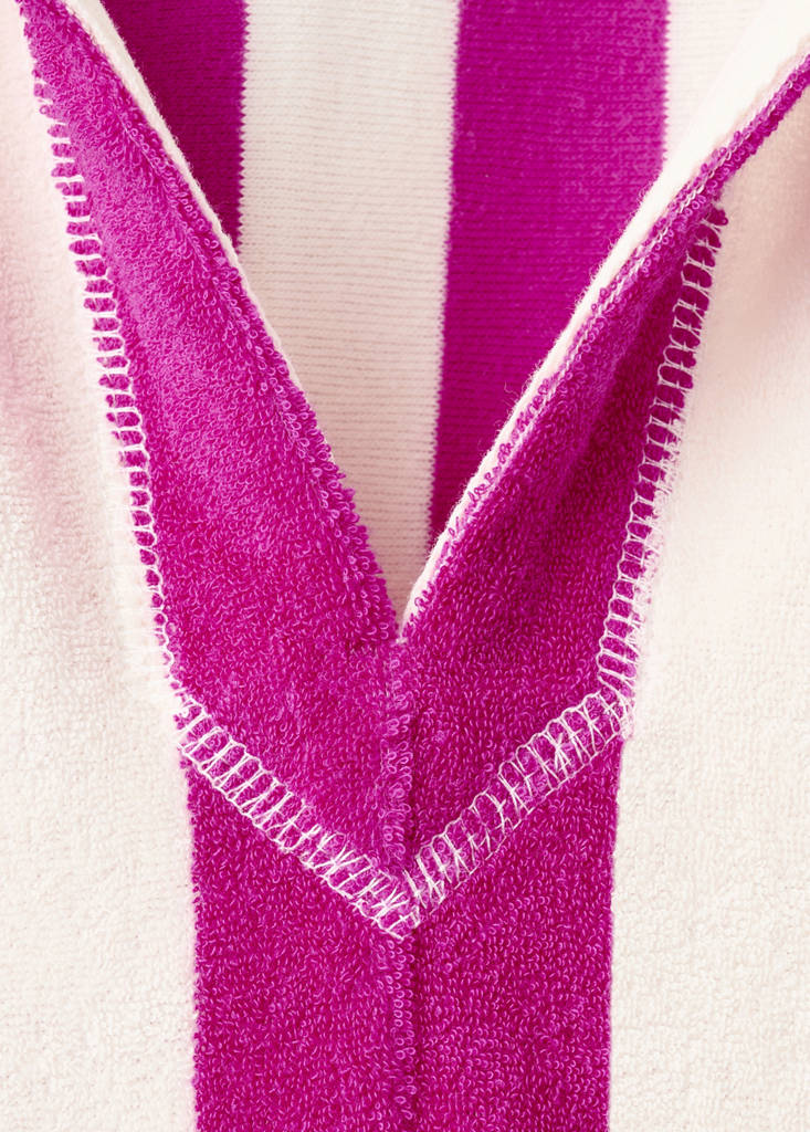 Striped terry cotton sweatshirt — Fuchsia