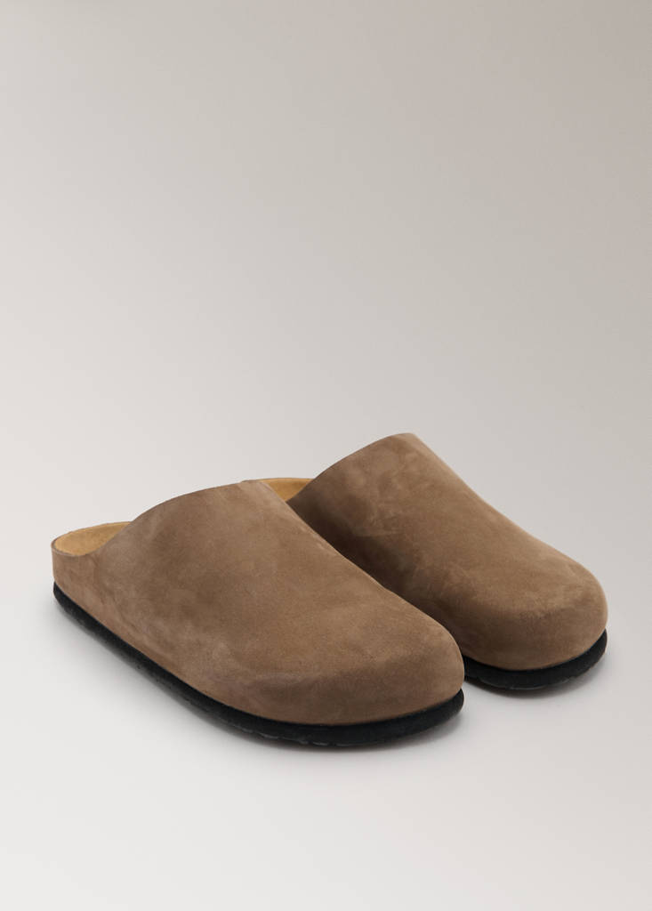 Minimalist leather clogs — Brown