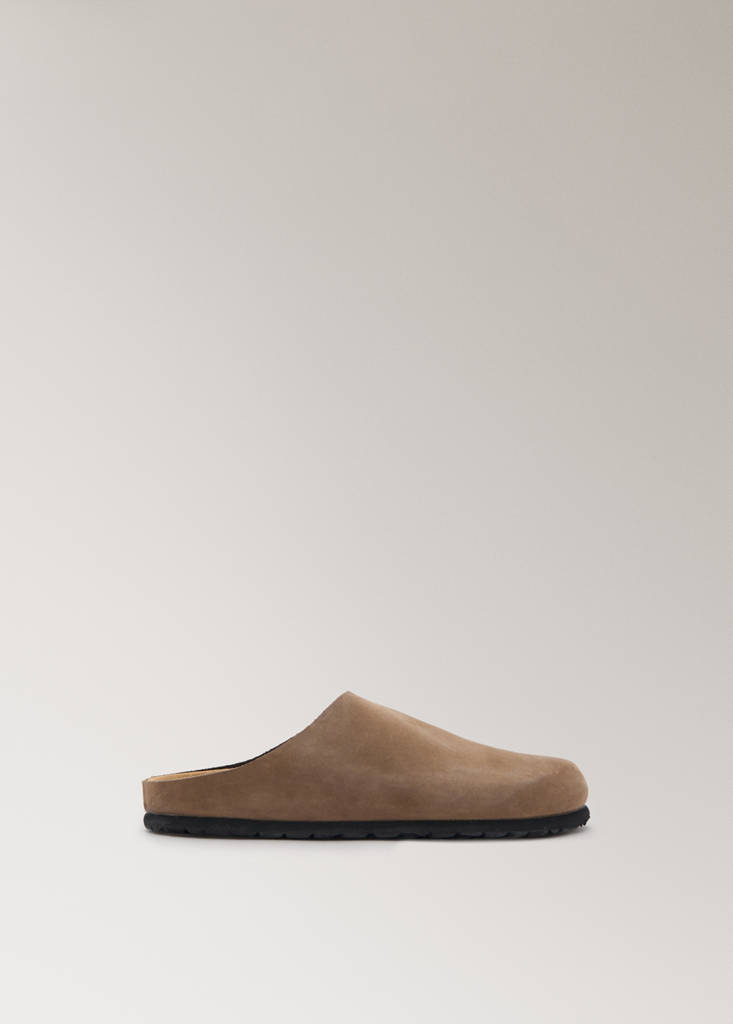 Minimalist leather clogs — Brown