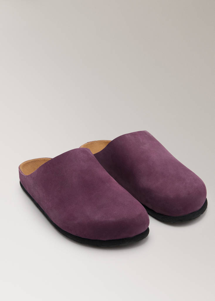 Minimalist leather clogs — Lilac