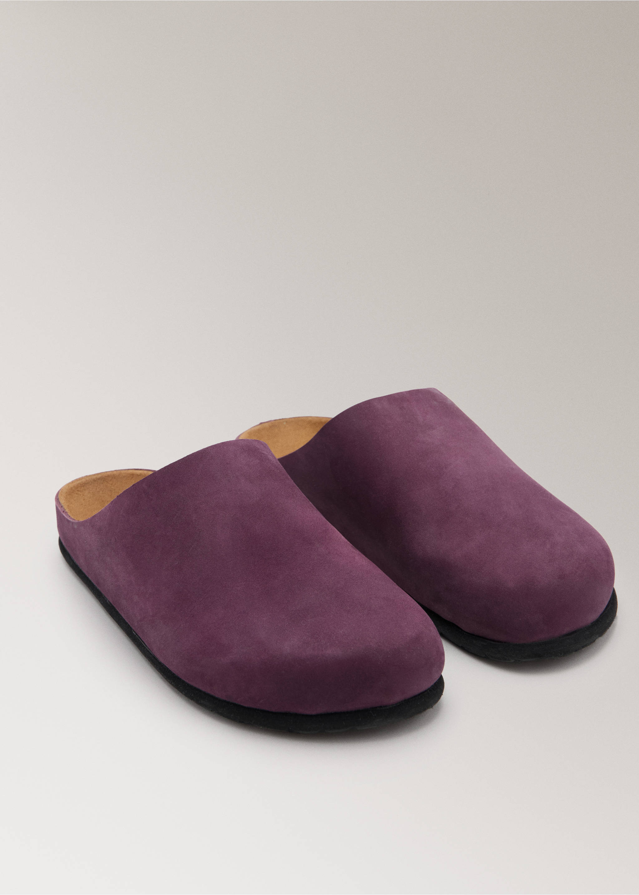 Minimalist leather clogs - Medium plane, Lilac. Ref: 27055973-00.