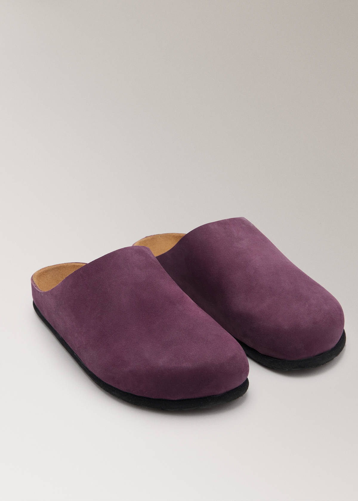 Minimalist leather clogs — Lilac